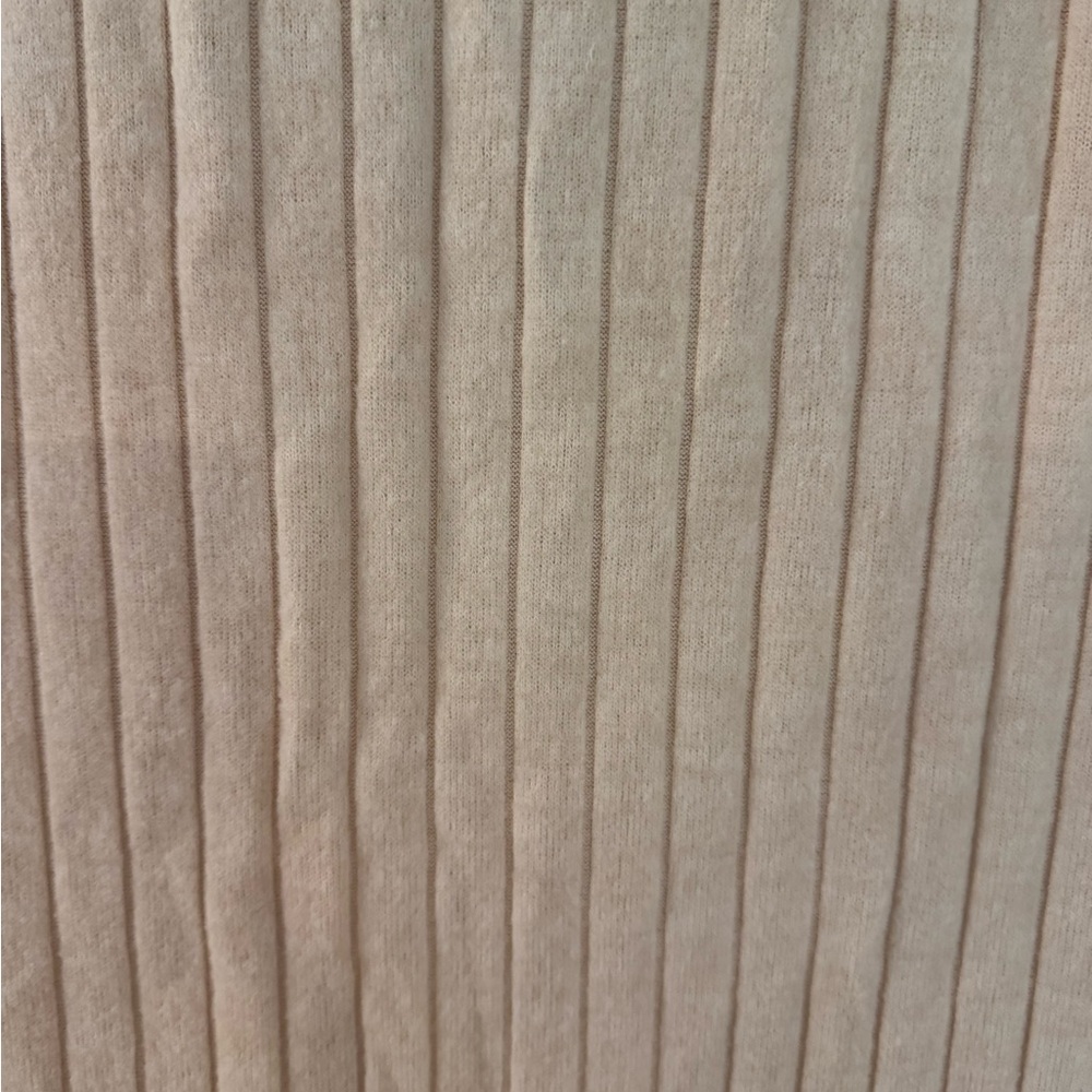 Beige Cream Ribbed Midi Dress - Picture 11 of 15